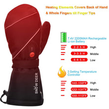 Load image into Gallery viewer, Heated Gloves,Mens Womens Heated Ski Gloves Mittens,7.4V 2200MAH Electric Rechargeable Battery Gloves for Winter Skiing Skating Snow Camping Hiking Heated Arthritis Hand Warmer Gloves
