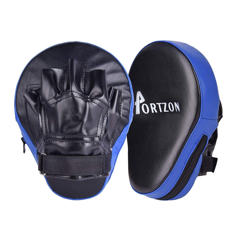 Portzon Curved Boxing Mitts,Pro Grade Leather Training Gloves, Perfect for MMA Sparring Muay Thai Kickboxing,1 Pair