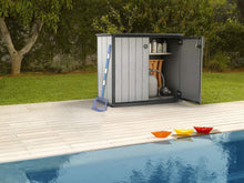 Load image into Gallery viewer, Keter Patio Store Resin Outdoor Shed for Garden Deck, and Tool Storage, Grey
