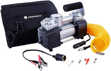 Load image into Gallery viewer, TIREWELL 12V Tire Inflator-Heavy Duty Double Cylinders Direct Drive Metal Pump 150PSI, Compressor with Battery Clamp and 5M Extension Air Hose, SUVs/Trucks/Vans/RVs
