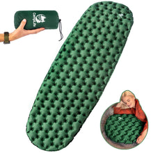 Load image into Gallery viewer, Camping Sleeping Pad - Ultralight Air Camping Mat - Best Inflatable Sleeping Pads for Camping, Backpacking, Hiking Camping Mattress - Lightweight Sleeping Mat - Compact, Durable Camping Pad Bed
