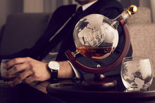 Load image into Gallery viewer, Godinger Whiskey Decanter Globe Set with 2 Etched Globe Whisky Glasses - for Liquor, Scotch, Bourbon, Vodka - 850ml
