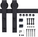 TE DEUM 6.6 FT"J" Shape Heavy Duty Basic Sliding Barn Door Hardware Kit Wood Door Sliding | Easy to Connect and Install | for Kitchen,Living Room,cabinets,Bathroom(Black)