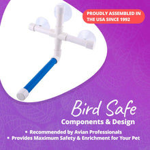 Load image into Gallery viewer, Super Bird Creations SB126 Portable Fold-Away Shower Perch with Suction Cups, Bird Grooming Accessory for Medium &amp; Large Size Birds, 9.5” x 11” x 8”
