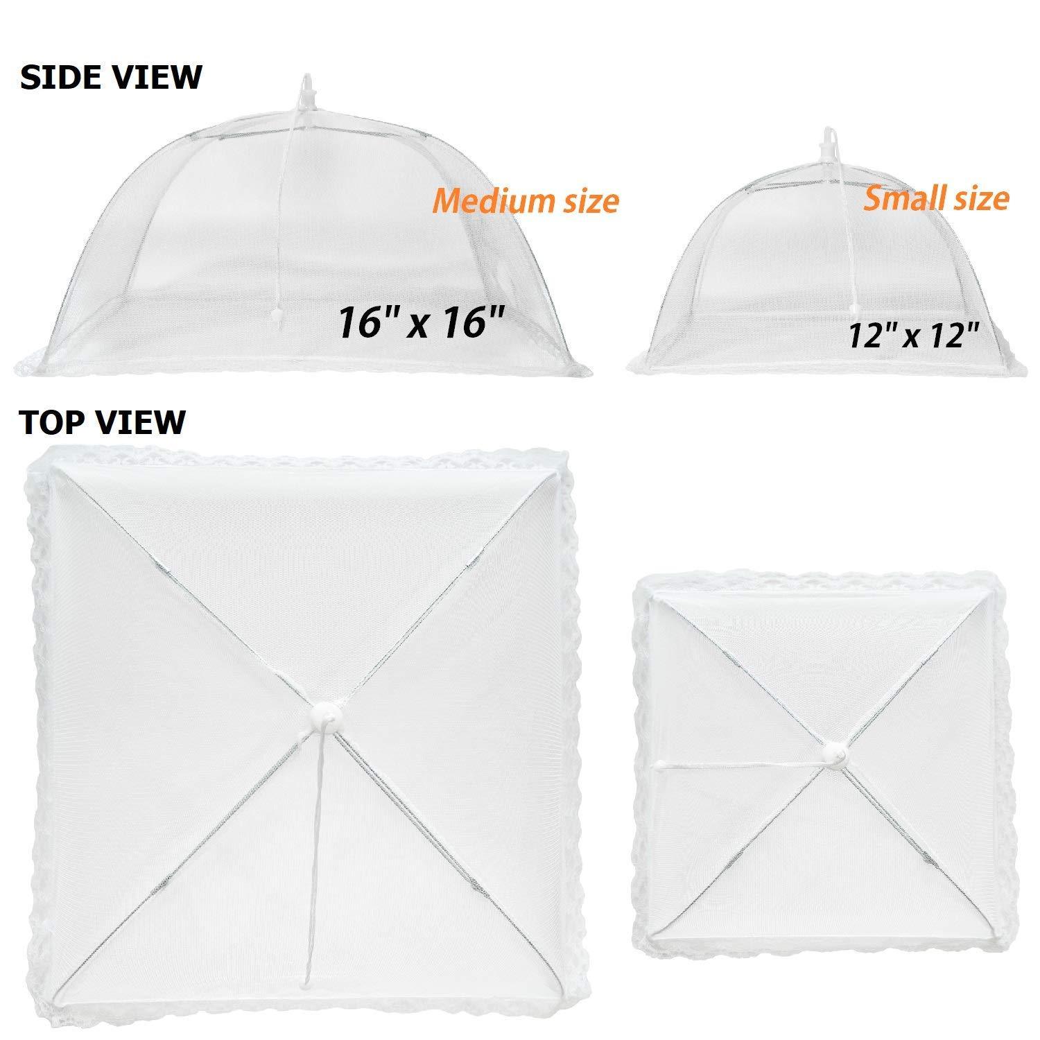 GIDABRAND (4 Pack) Luxury Mesh Food Covers for Outdoors | Large Pop-Up Food Cover Tents | Highly Durable Picnic Food Covers | Easy to Use Food Umbrella | Keep Flies Away with This Outdoor Food Covers