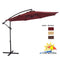 Patio Watcher 10-Feet 8 Ribs 250GSM UV Resistant Polyester Fabric Aluminum Offset Patio Umbrella, Red