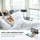 Wellonice Digital Alarm Clock - Stylish led Clock with 2 USB Ports - 6.5 inch Display Stylish led with Automatic Brightness Control