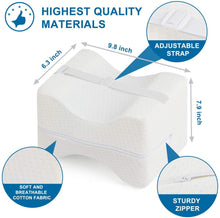 Load image into Gallery viewer, Knee Pillow Leg Pillows Memory Foam Pillow with Cooling Gel &amp; Adjustable Strap, Leg Position Pillow for Sciatica Relief, Back Pain, Leg Pain, Hip &amp; Joint Pain, Pregnancy &amp; Side Sleeper by iDOO
