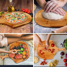 Load image into Gallery viewer, Bamboo Wooden Pizza Peel Pizza Paddle Pizza Accessories for Pizzas Serving, Cutting, and Transferring
