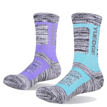 Load image into Gallery viewer, YUEDGE Women&#39;s Cushion Cotton Crew Socks Multi Performance Athletic Hiking Socks(2 Pairs/Pack)
