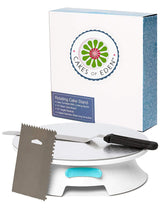 Load image into Gallery viewer, ForeverSmooth 12 Inch Cake Turntable - Quietest Smoothest Rotating Stand and Decorating Supplies Kit Complete w/Offset Spatula, 4 Side Icing Bench Scraper, Lifter Board a Perfect Frosting Baking Set

