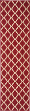 Load image into Gallery viewer, Ottomanson Ottohome Collection Contemporary Morrocan Trellis Design Non-Skid (Non-Slip) Rubber Backing Runner Rug, 20&quot; X 59&quot;, Red
