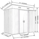 Sandinrayli Outdoor Steel Garden Utility Tool Shed Storage Backyard Lawn Building Garage Sliding Door 4' x 6'