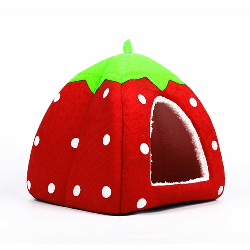 Spring Fever Small Big Animal Strawberry Guinea Pigs Rabbit Dog Cat Puppy Pet Fleece House Indoor Water Resistant Beds