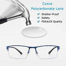 Cyxus Blue Light Blocking Computer Glasses [Better Sleep] Anti Digital Eye Strain Headache Video Eyewear (Blue Browline Frame)