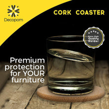 Load image into Gallery viewer, Natural Cork Coasters With Round Edge 4 inches 16pc Set with Metal Holder Storage Caddy – 1/5” Thick Plain Absorbent Heat-Resistant Reusable Saucers for Cold Drinks Wine Glasses Plants Cups &amp; Mugs
