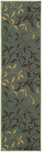 Load image into Gallery viewer, Ottomanson Otto Home Contemporary Leaves Design Modern Area Rug Hallway Runner, 2&#39;7&quot; X 9&#39;10&quot;, Sage Green/Aqua Blue
