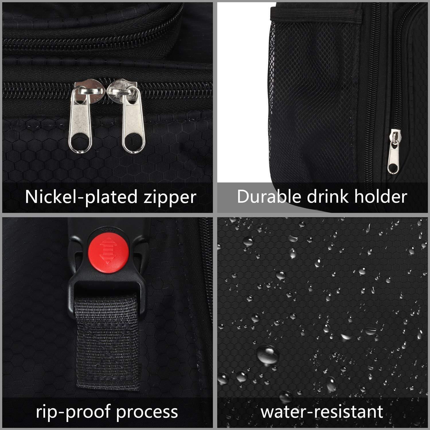 SEEHONOR Insulated Lunch Bag Thermal Durable Reusable Lunch Box Lunch Tote Bag Bento Bag Soft Bag for Boys Men Adults Office Work School, Black