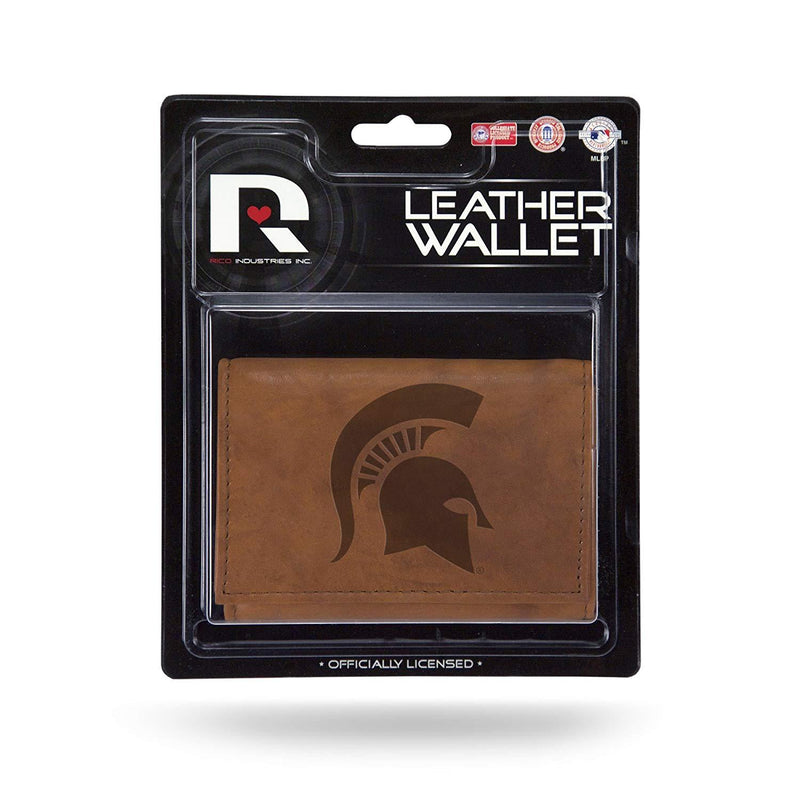 NCAA Michigan State Spartans Leather Trifold Wallet with Man Made Interior