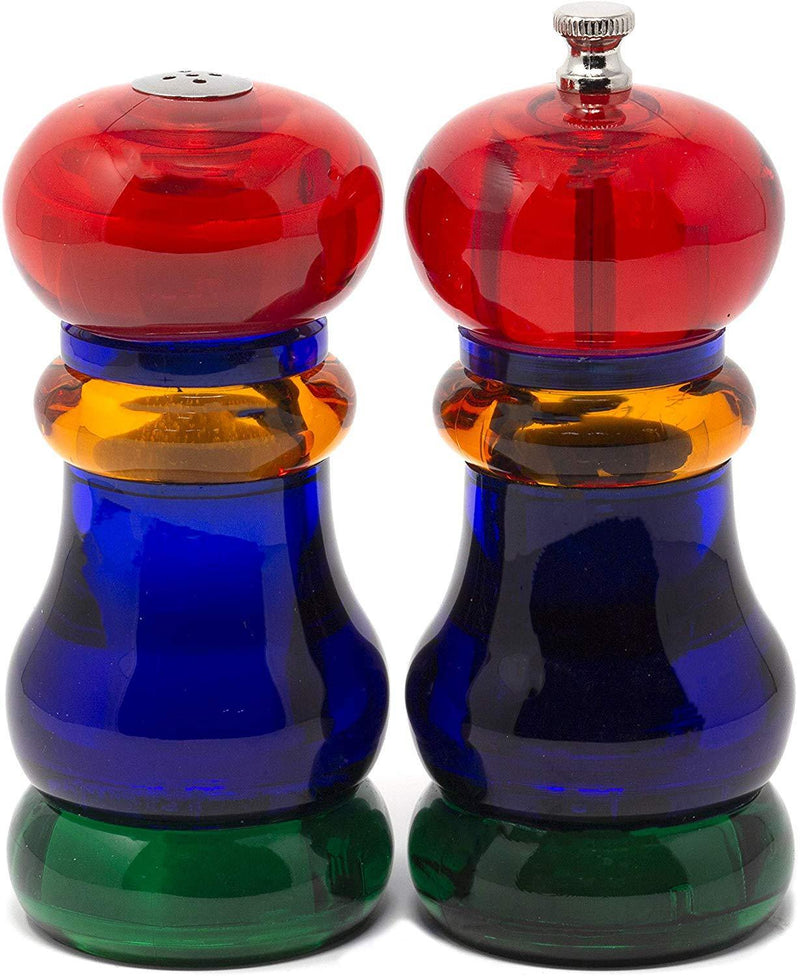 Olde Thompson 5.5" Sunset Fiesta Colored Pepper Mill and Salt Shaker Set