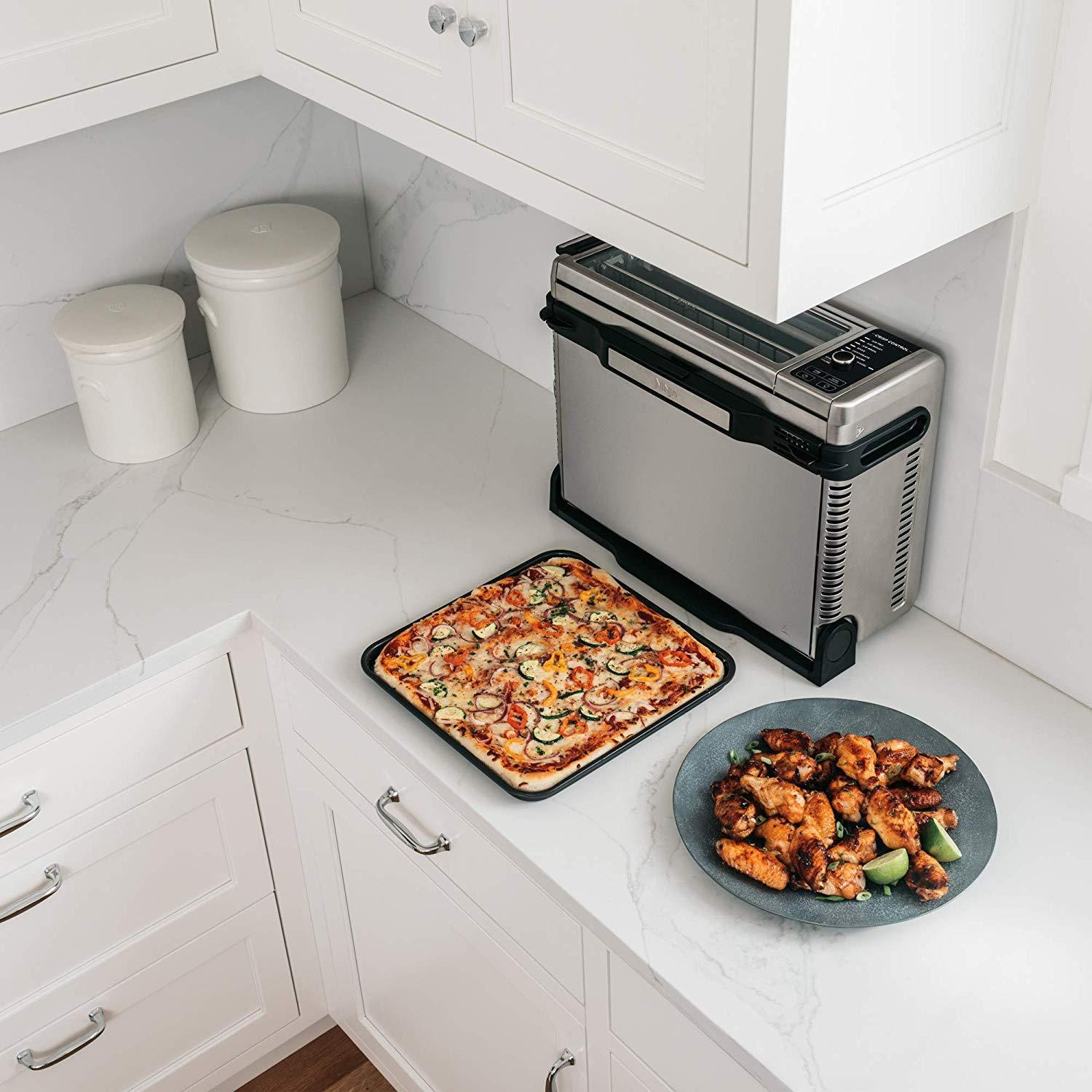 Ninja Foodi 8-in-1 Digital, Toaster, Air Fryer, with Flip-Away for Storage Multi-Purpose Counter-top Convection Oven (SP101), 19.7” W x 7.5”H x 15.1”D, Stainless Steel/Black
