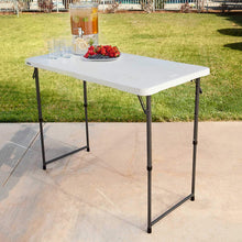 Load image into Gallery viewer, Lifetime Height Adjustable Craft Camping and Utility Folding Table, 4 ft, 4&#39;/48 x 24, White Granite
