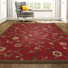 Load image into Gallery viewer, Ottomanson Ottohome Collection Floral Garden Design Modern Area Rug with Non-Skid (Non-Slip) Rubber Backing, Dark Red, 39&quot; L x 60&quot; W
