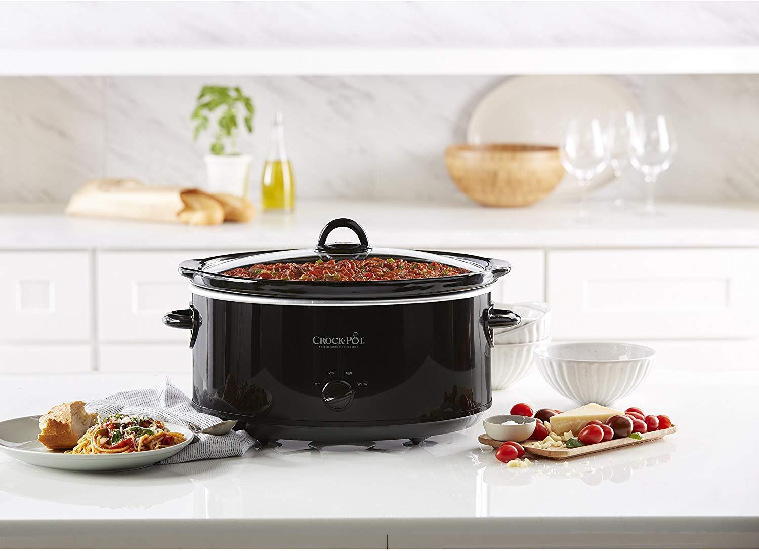 Crockpot SCV800-B, 8-Quart Oval Manual Slow Cooker, Black