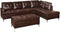 Homelegance Barrington 109" x 108" PU Leather Chaise Sofa, Gray