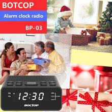 Load image into Gallery viewer, BOCTOP Digital LED Alarm Clock Radio with Sleep Timer FM Radio, 2A USB Charging Port, Dimmer, Snooze for Bedrooms
