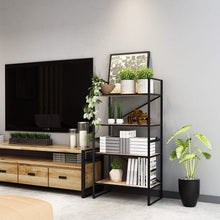 Load image into Gallery viewer, ZGXY Classics 4-Tier Shelving Units Storage Rack Supreme Steel Wood Display Shelving Organization, Black
