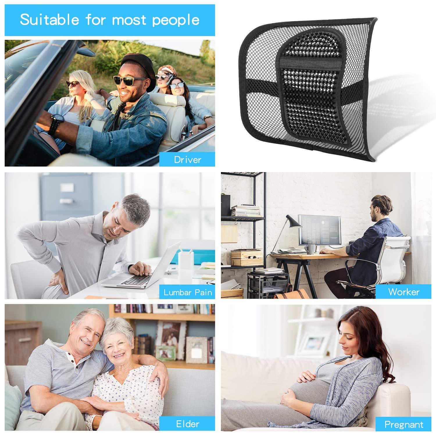 Moral Chase Lumbar Mesh Support for Office Chair or Car Seat,Breathable Comfortable Back Support for Office Chair Lumbar Support Cushion for All Types Car Seats Office Chair 12” x 16”