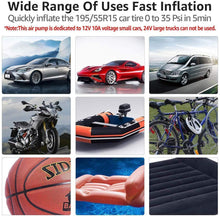 Load image into Gallery viewer, Portable AIR Compressor Tire Inflator WindGallop Car Air Pump with Digital Preset Pressure Gauge Auto Shut Off DC 12V Extra Nozzle LED Light For Car Tyre Basketball Motorcycle Bicycle Pool Toys
