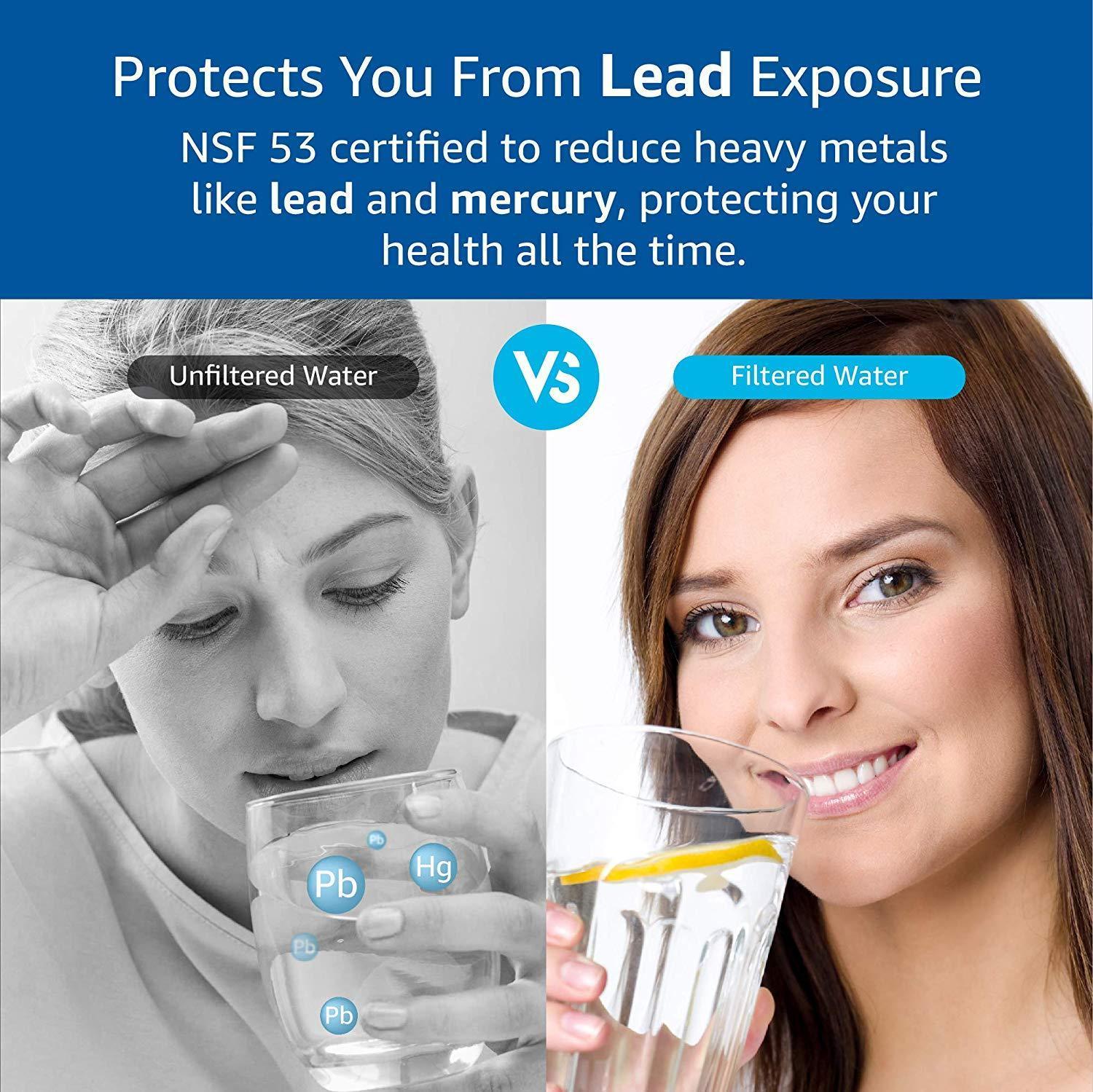 AQUACREST ADQ73613401 Refrigerator Water Filter, NSF 53&42 Certified to Reduce 99% of Lead, Cyst & More, Compatible with LG LT800P, ADQ73613402, Kenmore 9490, 46-9490 (Pack of 3)
