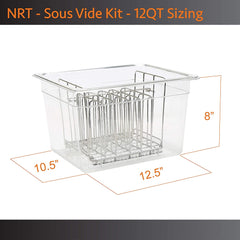 Malaha Sous Vide Container with Lid & Rack - 12Qt Suits Anova, Nano, Joule and Most Circulators up to 2.5" Diameter