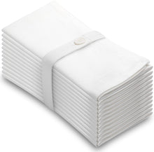 Load image into Gallery viewer, Aunti Em&#39;s Kitchen White Cotton Napkins Cloth 20 x 20 Oversized 100% Natural Bulk Linens for Dinner, Events, Weddings, Set of 12
