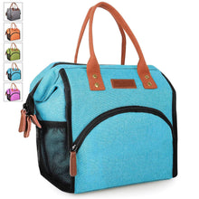 Load image into Gallery viewer, Lunch Bag, KOMUEE Insulated Lunch Box Wide-Open Lunch Tote Bag Large Drinks Holder Durable Nylon Thermal Snacks Organizer for Women Men Adults College Work Picnic Hiking Beach Fishing (green)

