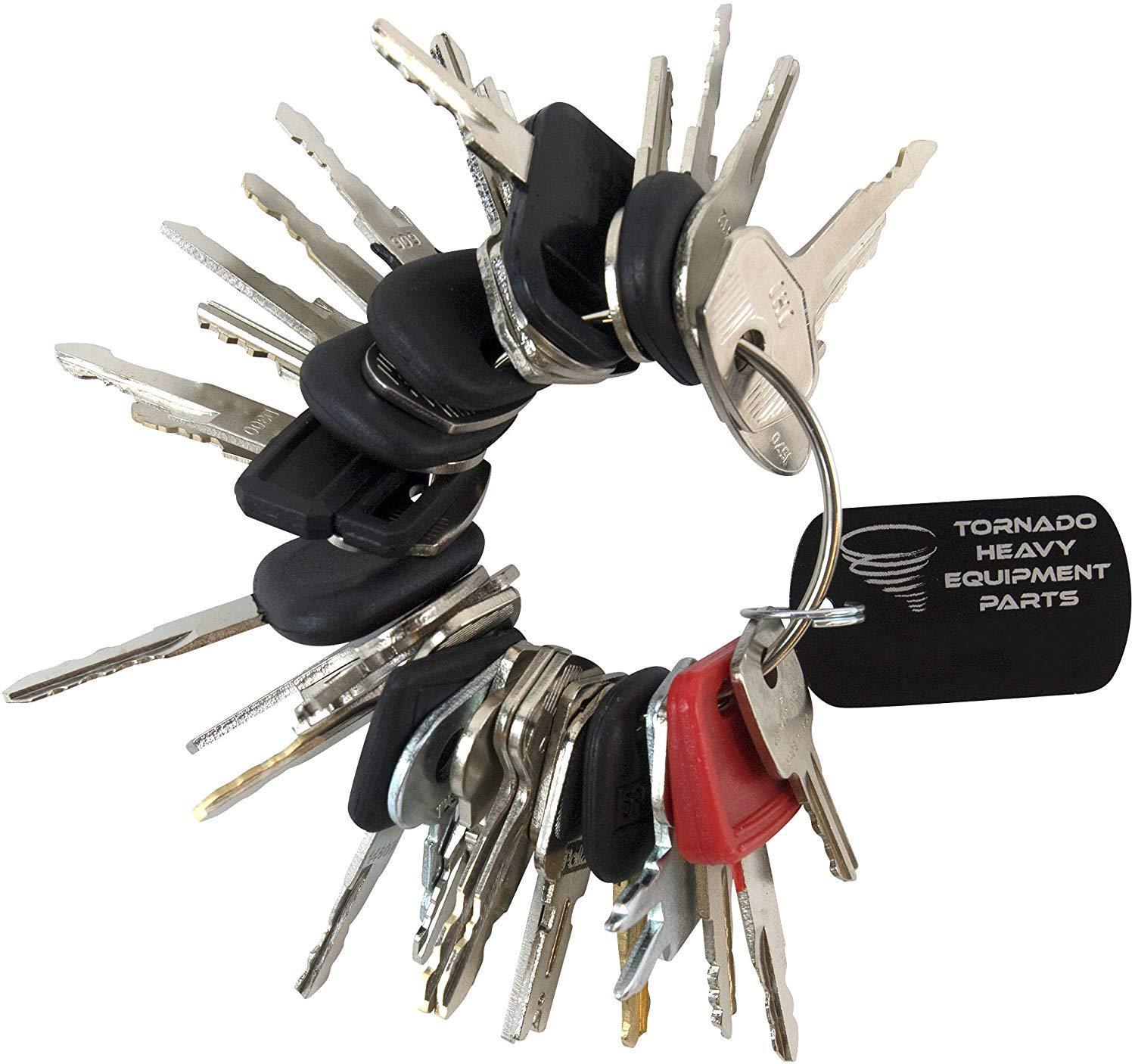 Construction Equipment Master Keys Set-Ignition Key Ring for Heavy Machines, 36 Key Set