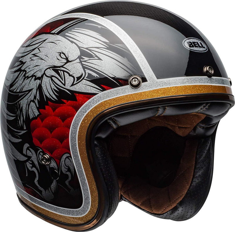 Bell Custom 500 Carbon Open-Face Motorcycle Helmet (Ace Cafe Tonup Black/White, X-Large)