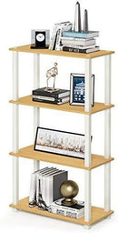 Furinno (99557BK/GY) Turn-N-Tube 4-Tier Multipurpose Shelf Display Rack - Black/Grey