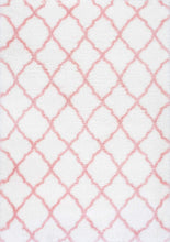 Load image into Gallery viewer, PAGISOFE Nelda Trellis Shag Rug, 4&#39; x 6&#39;, Baby Pink
