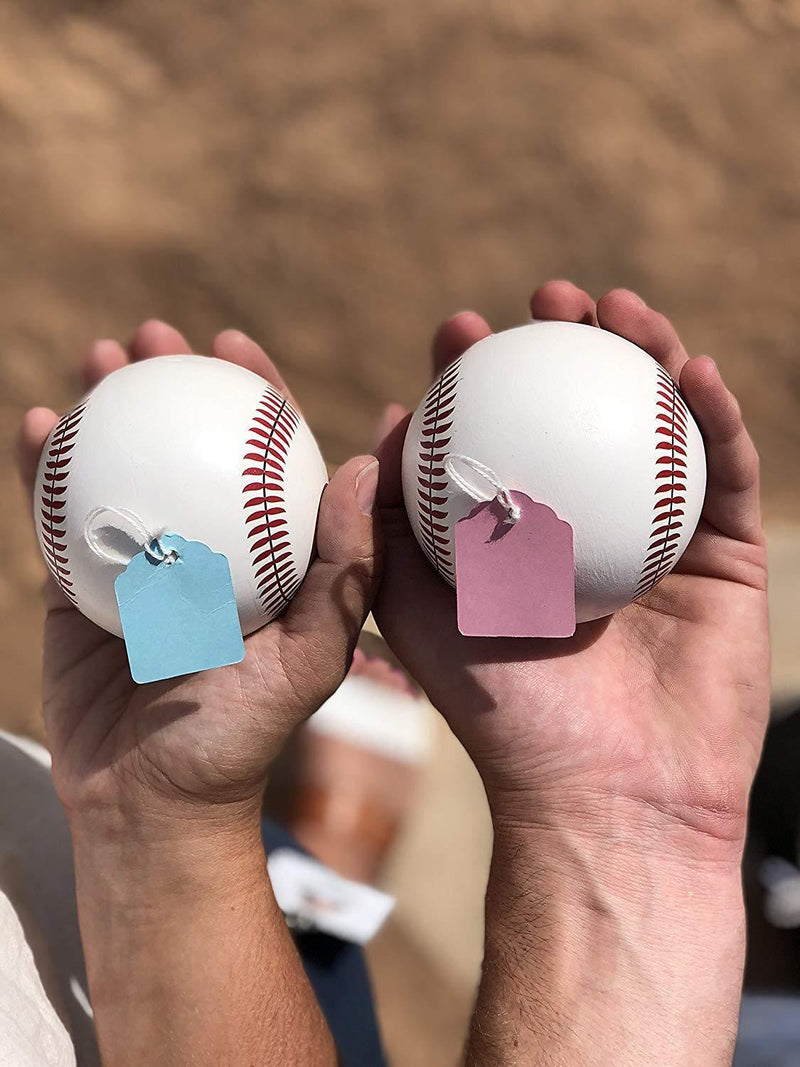 Gender Reveal Baseballs | Set of Premium Exploding Vibrant Pink and Blue Chalk | Extra-Powder Filled Baseballs | 2 Pack- 1 Pink 1 Blue for Gender Reveal Party!