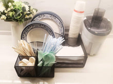Load image into Gallery viewer, Cutlery Utensil Holder - Organizer Caddy for Cups, Forks, Spoons, Plates, Napkins, Condiments and More - Mesh Holder is Excellent for Silverware Organization
