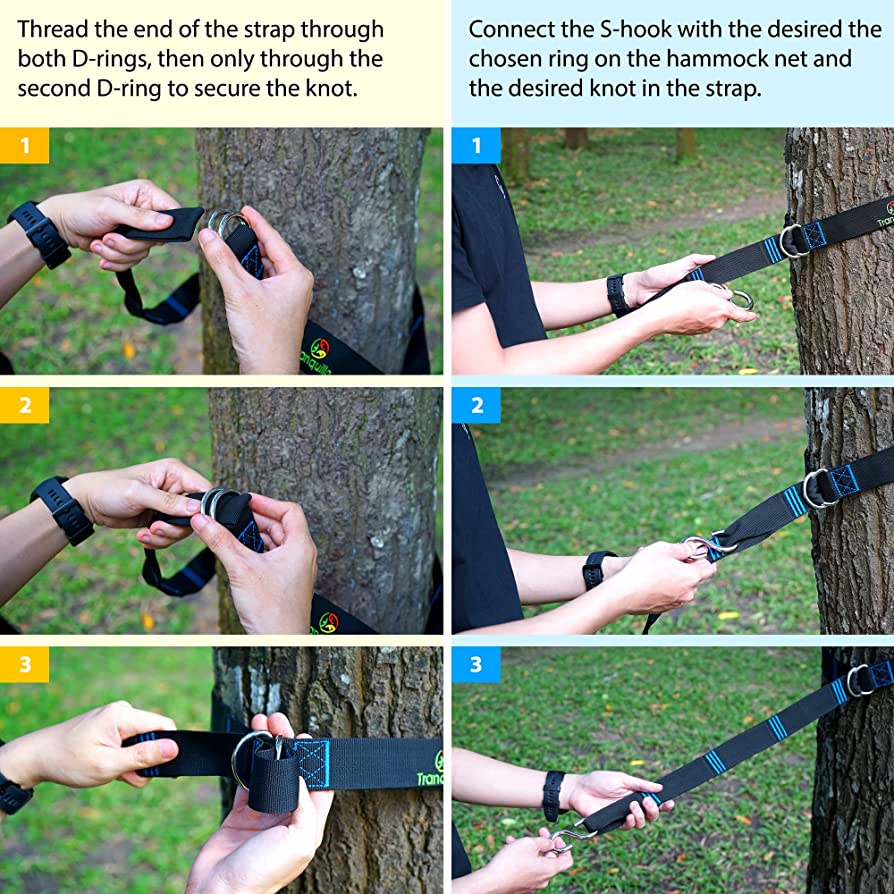 Tranquillo Universal Hammock Comfort Set - Adjustable Foldable Hammock with Stand, Polyester Hammock Net & Extra Net, Tree Straps, Travel Carry Bags, Double Hammock 2 Persons, Support 550lbs, Peacock