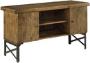 Emerald Home Chandler Rustic Wood End Table with Solid Wood Top, Metal Base, And Open Storage Shelf