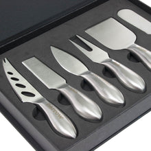 Load image into Gallery viewer, Home Perspective Premium Stainless Steel Cheese Tool Set - 6 Piece Box Cheese Knife Set - Cut, Spread, Shave and Serve All Your Favorite Cheeses
