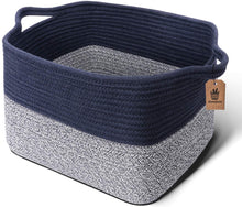 Load image into Gallery viewer, Goodpick Cube Storage Bins - Shelf Baskets for Storage Towel Book Cloth Storage Bins for Office Woven Basket for Shelves Baby Laundry Basket Toys Storage Basket Closet Storage Basket, 13&#39;&#39;x9.8&#39;&#39;x 9&#39;&#39;
