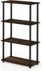 Furinno (99557BK/GY) Turn-N-Tube 4-Tier Multipurpose Shelf Display Rack - Black/Grey