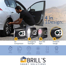 Load image into Gallery viewer, Portable Digital Tire Inflator Pump- 12V DC 150 Psi Electric Air Compressor for Car, Bicycle, Motorcycle and Balls, Auto Shut Off, Tire pressure Gauge with Backlight and SOS LED Light
