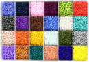 Gemybeads Glass Seed Beads, Small Pony Beads Assorted Kit with Organizer Box for Jewelry Making, Beading, Crafting (Round 3X2mm 8/0, 24 Assorted Multicolor Set)